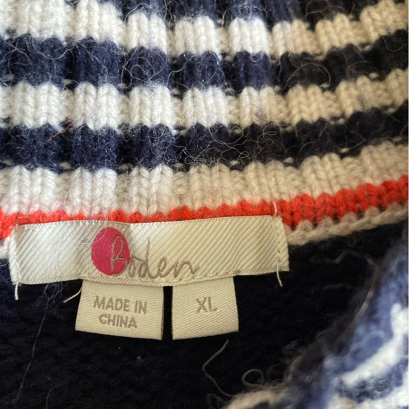 Boden Cozy Wool Mock Neck Navy Sweater - Picture 3 of 3